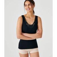 Essential Cotton Vest Top with Floral Detail