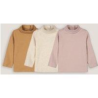 Pack of 3 Turtlenecks in Ribbed Cotton