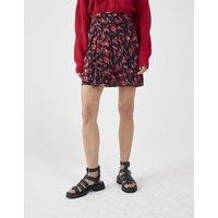 Printed Straight Mini Skirt with Draped Waistband