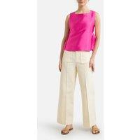 Tishka Sleeveless Blouse with a Scoop Neck