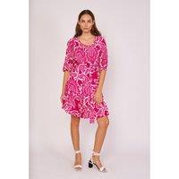 Cherubin Printed Dress with 3/4 Length Sleeves