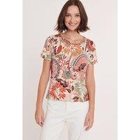 Ludique Printed T-Shirt with Beaded Neck