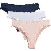 Pack of 3 Tangas in Cotton/Lace