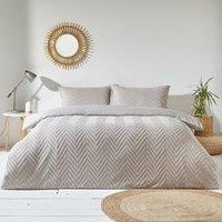 Chevron Tufted Geometric 100% Cotton Duvet Cover and Pillowcase Set