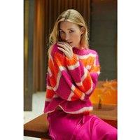 Milanda Striped Oversized Jumper with Crew Neck