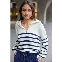 Nira Half Zip Jumper in Chunky Cotton Mix