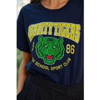 Tigresse Printed Cotton T-Shirt with Crew Neck