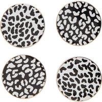 Set of 4 Stoneware Leopard Print Coasters
