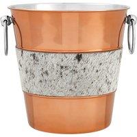 Champagne/Wine Bucket in Cowhide & Copper
