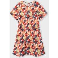 Recycled Floral Print Dress with Short Sleeves