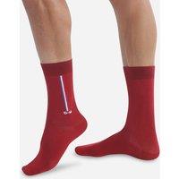 Pair of Crew Socks in Combed Cotton Mix with Flag Logo