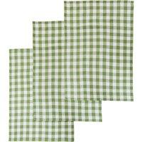 Set of 3 Cotton Checked Tea Towels