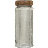 Large Glass Storage Jar with Mango Wood Lid