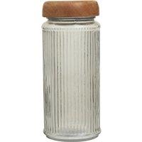 Medium Glass Storage Jar with Mango Wood Lid