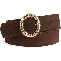 Suede Twisted Buckle Belt