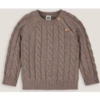 Chunky Cable Knit Jumper with Crew Neck