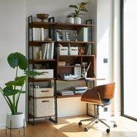 Watford Vintage Metal & Walnut Veneer Secretary Shelf Desk