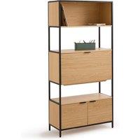 Volga Oak Veneer Bookcase Desk