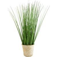 49cm Artificial Grass in Rattan Basket