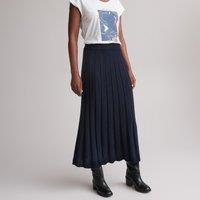 Pleated Knit Maxi Skirt