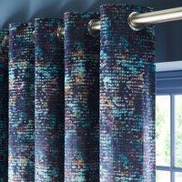 Eclipse Midnight Eyelet Lined Ready Made Curtains