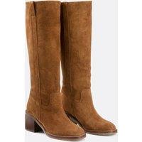 Suede Knee-High Boots with Block Heel