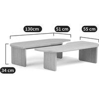 Set of 2 Docha Oak Veneer Coffee Tables