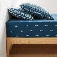 Tinta Watercolour Ikat 100% Washed Cotton Fitted Sheet
