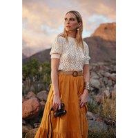 Marguarette Cotton Openwork Jumper with Crew Neck