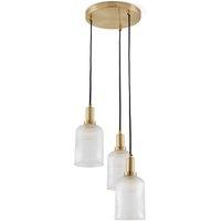 Bogota Brass and Striated Glass Cluster Ceiling Light