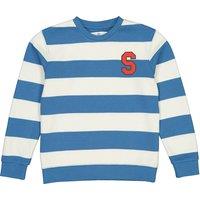 Striped Cotton Mix Sweatshirt with Crew Neck
