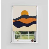 120x140cm Sun and Wave Blackout Roller Blind Made to Order
