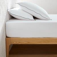 Victor Plain 100% Washed Cotton Satin 300 Thread Count Fitted Sheet