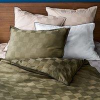 Victor Checkerboard 100% Washed Cotton Satin 300 Thread Count Duvet Cover