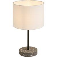 Black Terrazzo Table Lamp with White Shade