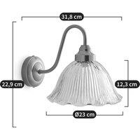 Iloa Striated Glass and Brass-Plated Iron Wall Lamp