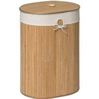 Bamboo Oval Laundry Hamper With Liner