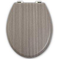 Grey Wood Pvc Veneer Toilet Seat