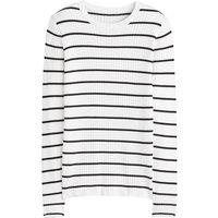 Striped Ribbed Jumper with Crew Neck