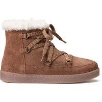 Kids Leather Ankle Boots with Faux Fur Lining