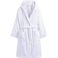 Bagno Striped 100% Cotton Velvet Hooded Bathrobe