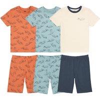 Pack of 3 Short Pyjamas in Cute Dog Print Cotton