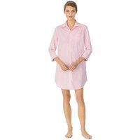 Striped Cotton Monogram Nightshirt with 3/4 Length Sleeves