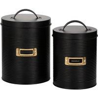 Set of 2 Otto Storage Canisters in Black