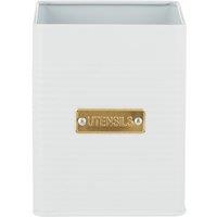 Otto Square Utensil Holder in White