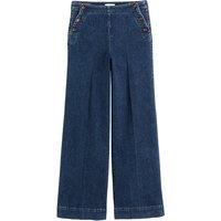 Wide Leg Sailor Jeans with High Waist, Length 31.5"