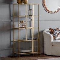 Aligarh Luxe Smoked Glass & Metal Display Shelving Unit