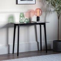 Tinsukia Black Oak and Glass Console Table