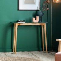 Tinsukia Oak and Glass Console Table