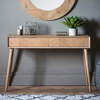 Dhule Herringbone Oak 2 Drawer Console Table